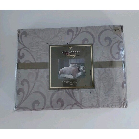 FIELDCREST LUXURY Purple Oversized Queen Duvet 100% Cotton NEW - Picture 1 of 2